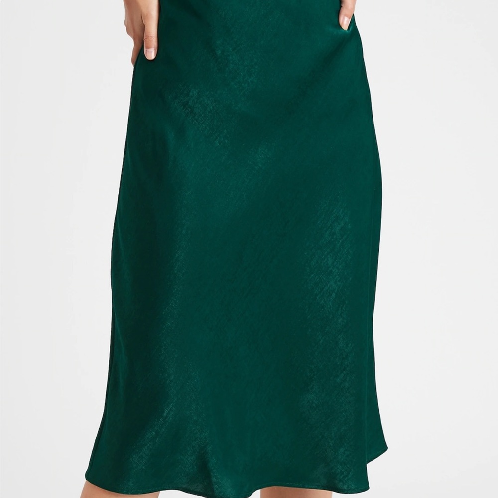 Princess Poly Hunter Green MIDI Satin Skirt